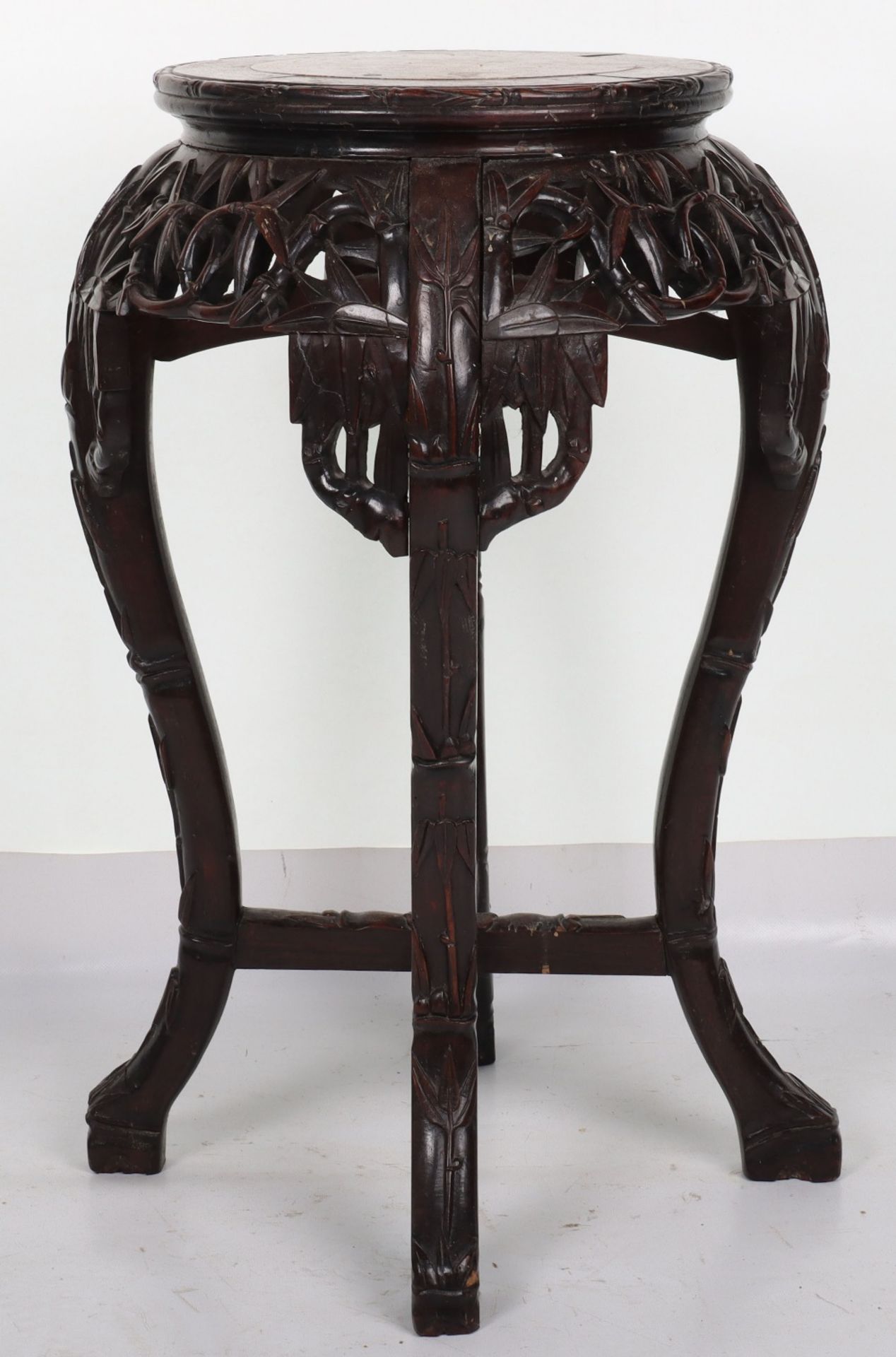 A Chinese Hongmu hardwood and marble side table - Bild 6 aus 8