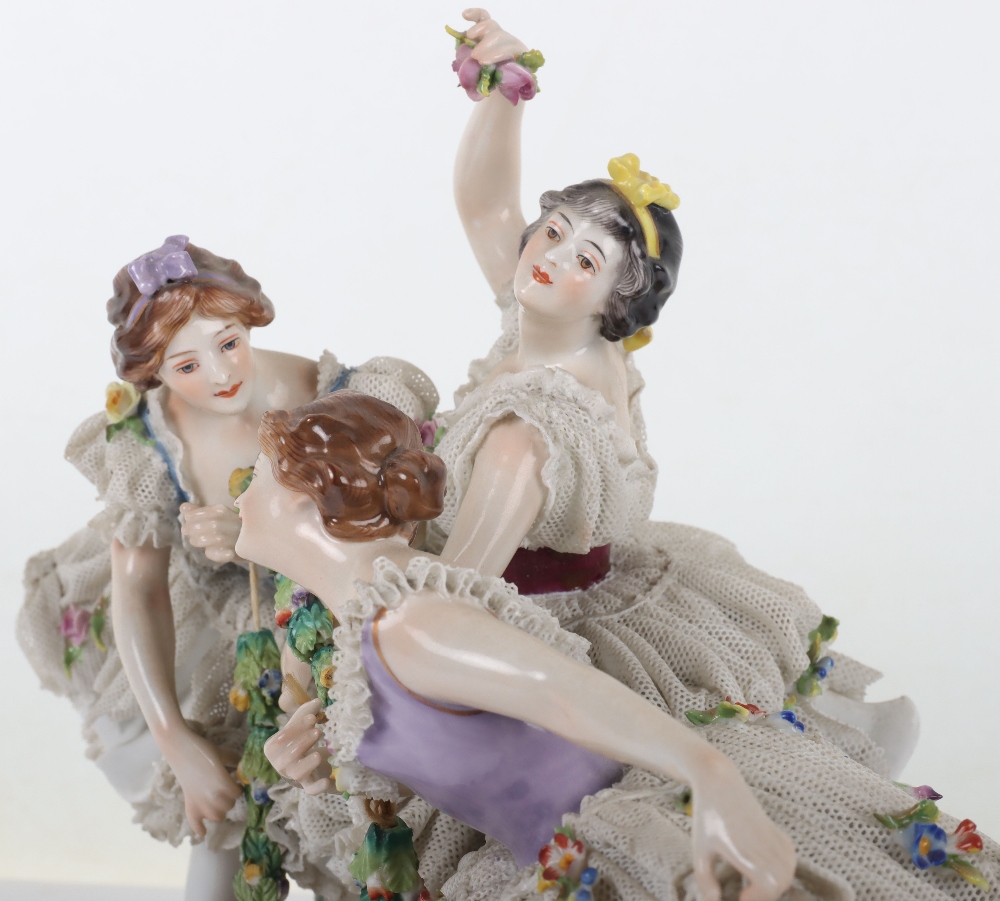 A Rudolstadt Continental porcelain figural group - Image 6 of 9