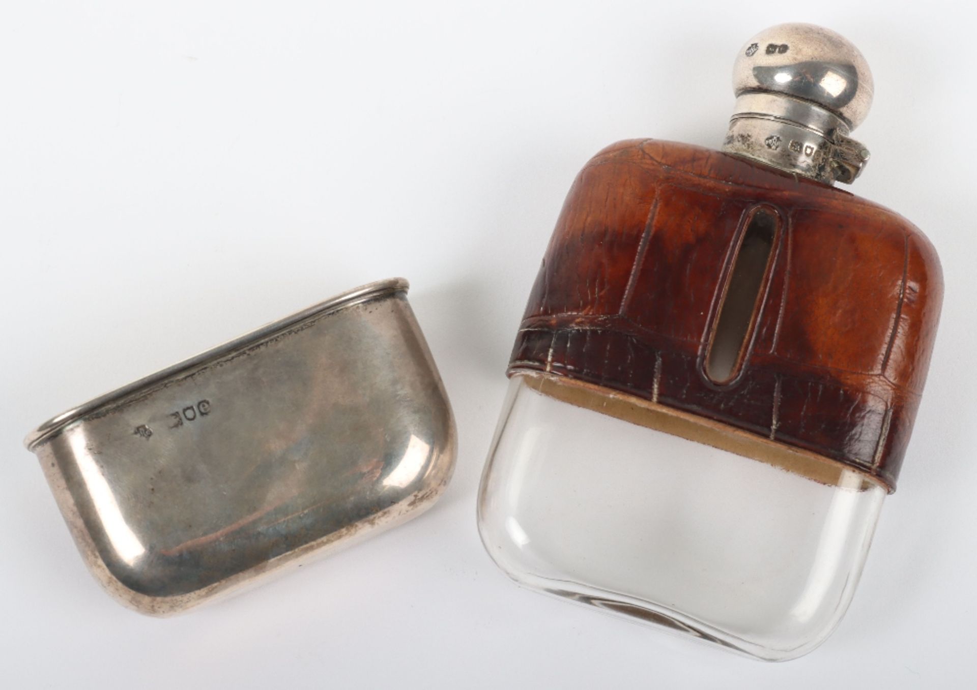 A late Victorian silver and leather hip flask - Image 5 of 5
