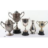 Four silver plated cycling trophies, for The Down Cup 50 Miles to Spencer C.C., 1912, Chiswick Distr
