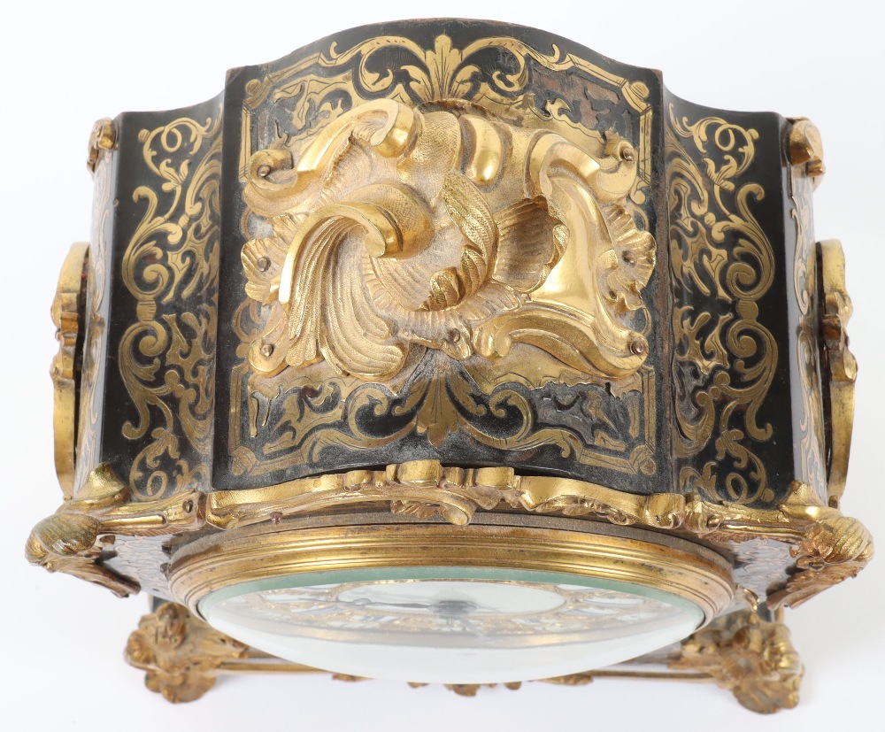 A mid 19th century gilt metal mantel clock, dial and movement marked 'James & Walter Marshall, Paris - Image 10 of 10