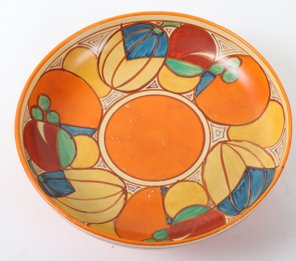 A Clarice Cliff for Wilkinson Melon pattern shallow bowl, Fantasque printed - Image 2 of 3