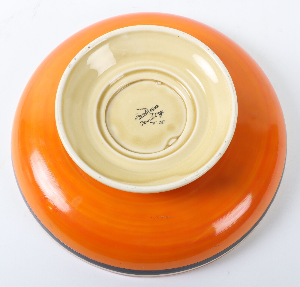 A Clarice Cliff for Wilkinson Melon pattern shallow bowl, Fantasque printed - Image 3 of 3