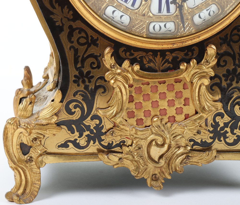 A mid 19th century gilt metal mantel clock, dial and movement marked 'James & Walter Marshall, Paris - Image 9 of 10