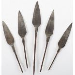 Five Roman iron arrow heads