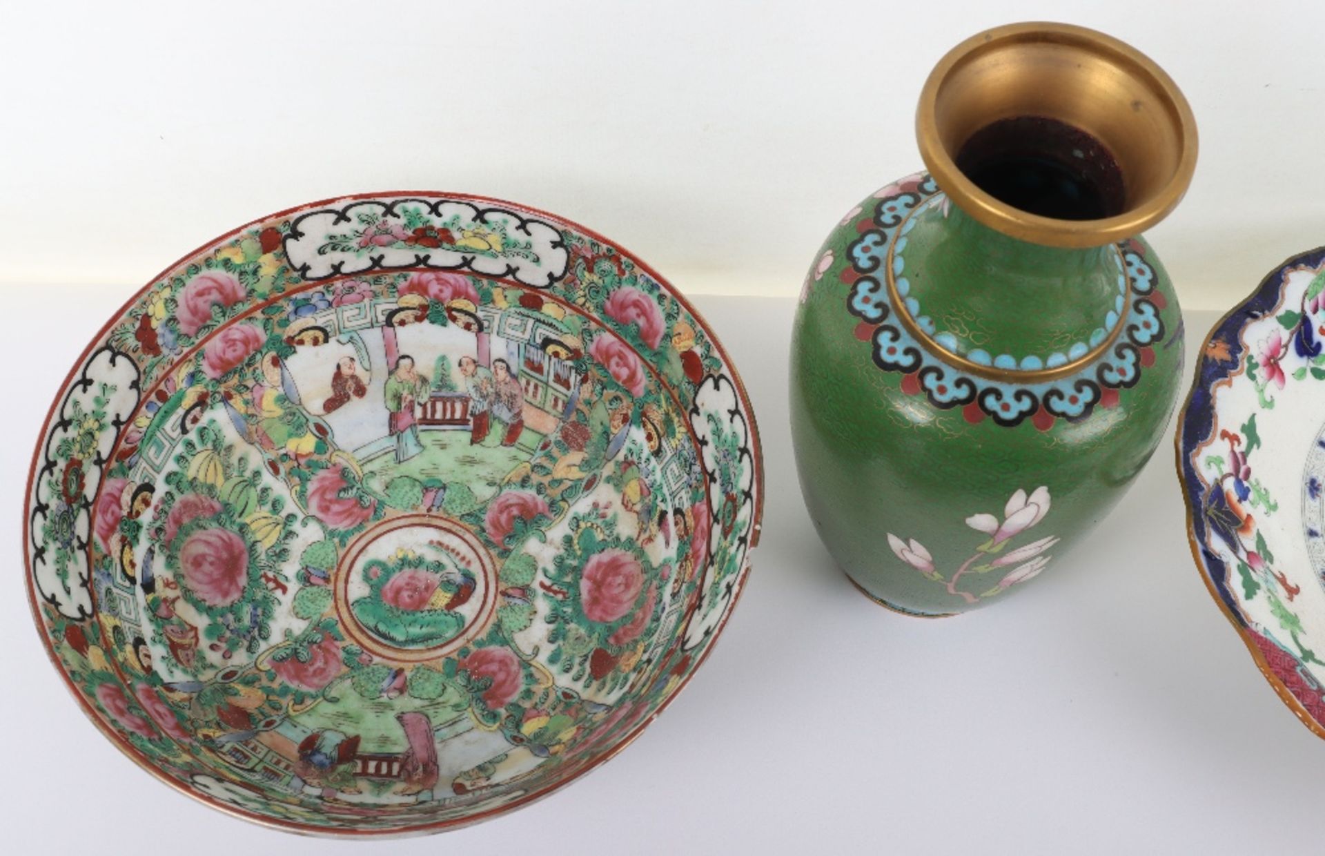 A 20th century Chinese canton famille verte bowl, 20.5cmDiam - Bild 2 aus 7