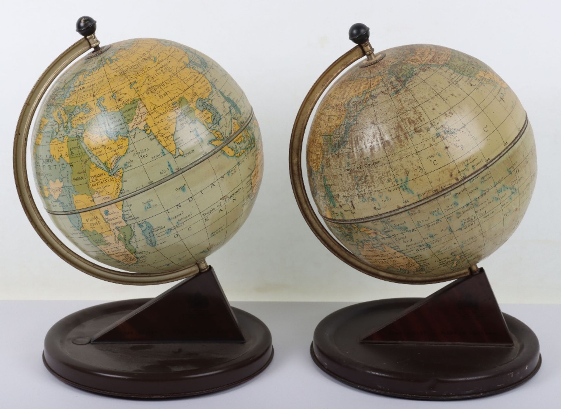 Two 20th century Chad Valley tin plate globes - Image 2 of 5