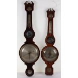 Two George III banjo barometers, by Soldini of Wincanton and Pini of London