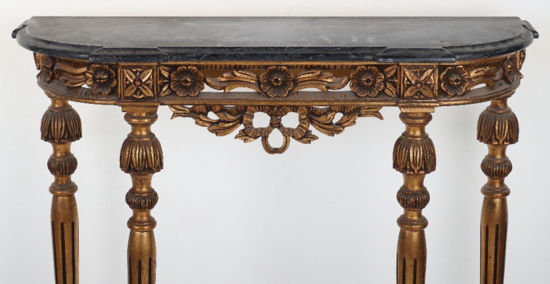 A French giltwood and marble top console table - Image 2 of 7