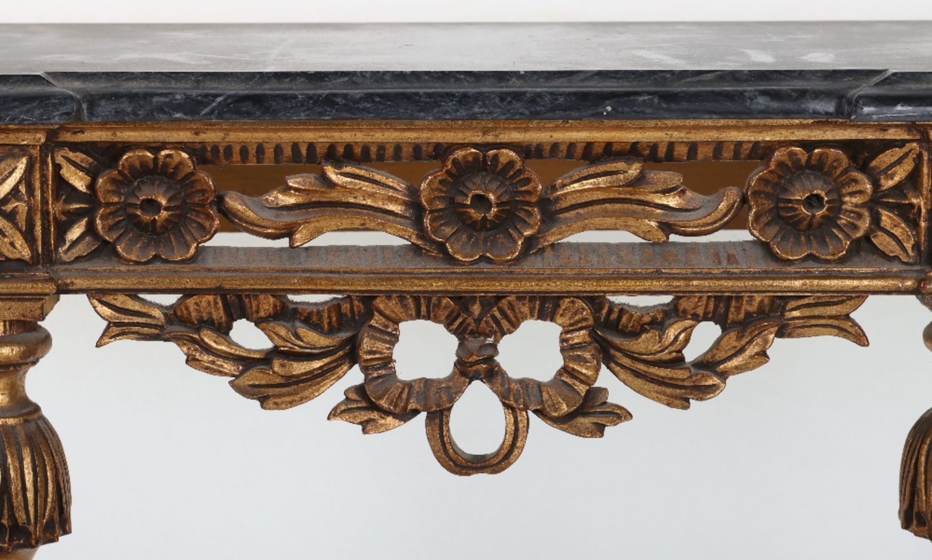 A French giltwood and marble top console table - Image 3 of 7