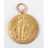 A 9ct gold Motor Cycling Club medal awarded to T.H.L. Witt in 1919