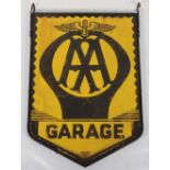 AA (Automobile Association) Garage double sided enamel sign by Franco S.W.1