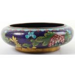 A Chinese 19th century brass and cloisonne enamel bowl