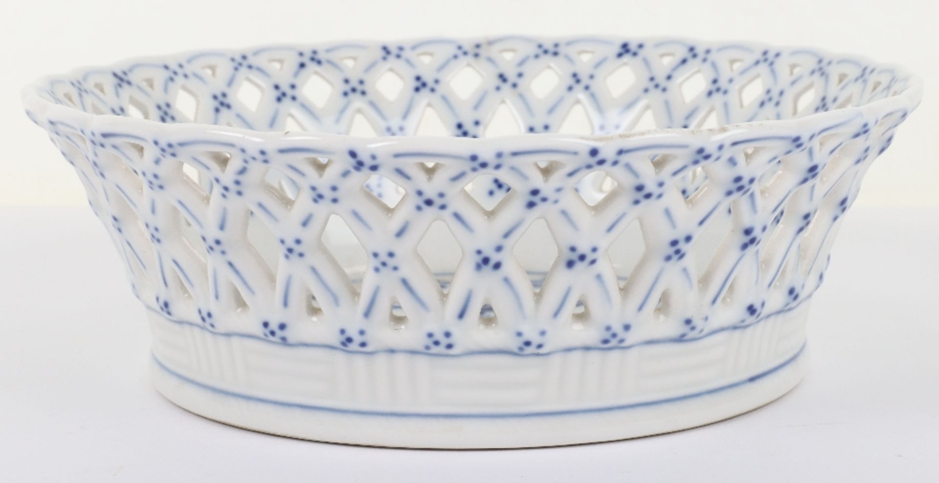 A Royal Copenhagen Musselmalet full lace blue fluted pierced fruit bowl, No. 1054, - Image 2 of 8