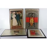 Four late Victorian theatre posters by John Hassall, Charley’s Aunt, A Brace of Partridges, and two