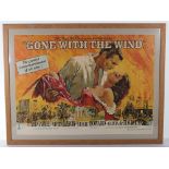 Gone With The Wind British Film Quad Poster, 1968