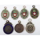 A group of motor cycling medals, silver and enamel, including three circa 1920 silver Leicester & Di