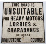Cast Iron road sign Maidstone Council