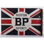 BP Motor Spirit Union Jack double sided enamel sign