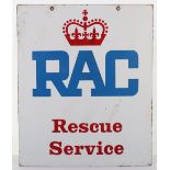 RAC Rescue Service enamel double sided sign