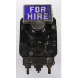 A vintage taxi meter by Geecen Ltd, with flip up ‘For Hire’ light