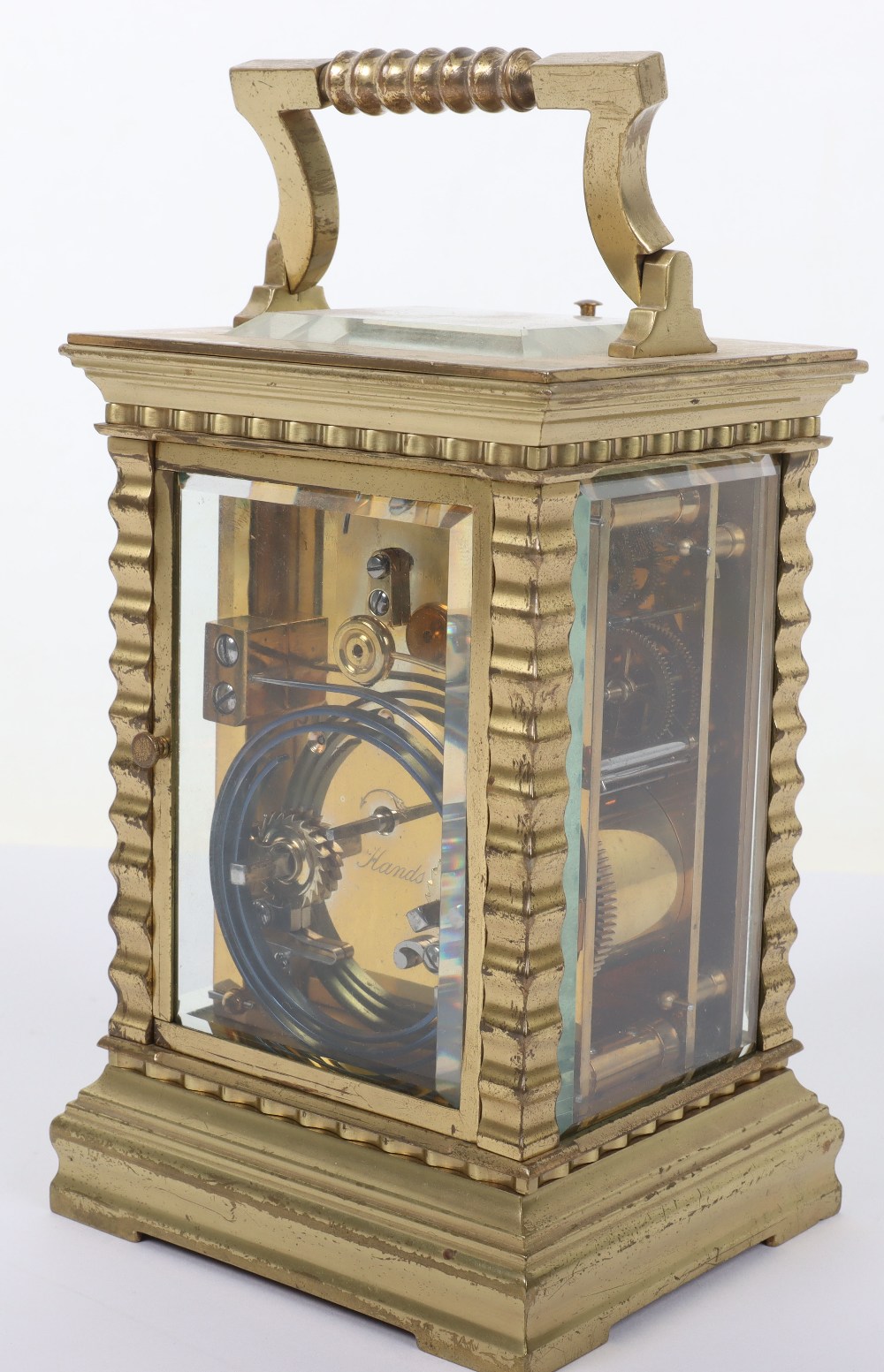 A French Japy Freres brass repeating carriage clock - Image 4 of 8