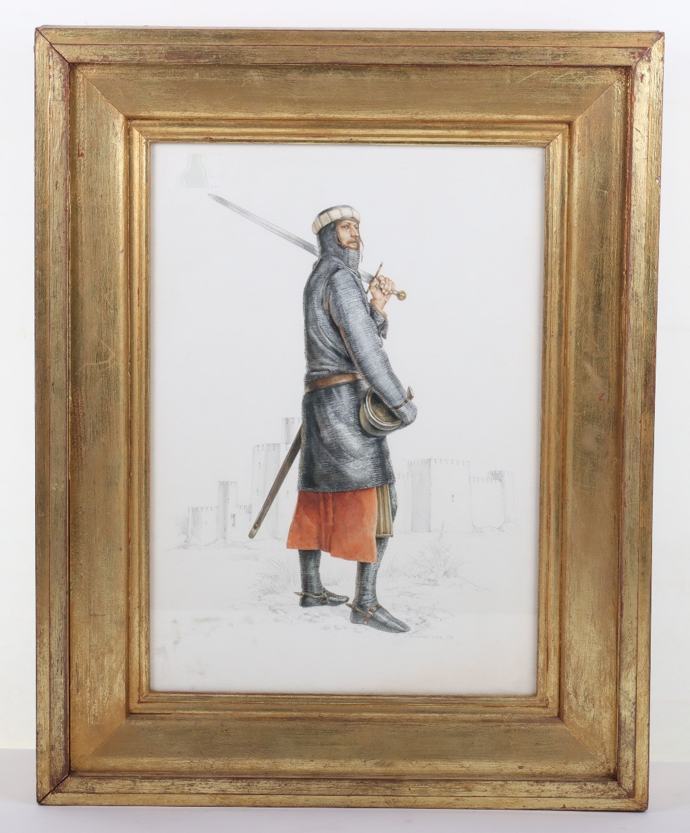 Richard Hook, portrait of a Middle Eastern warrior, signed and dated ’88