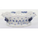 A Royal Copenhagen ‘Blue Flower’ lattice fruit bowl by Arnold Krog, No. 1579