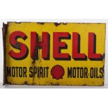 Shell Motor Spirit Motor Oils double sided enamel sign