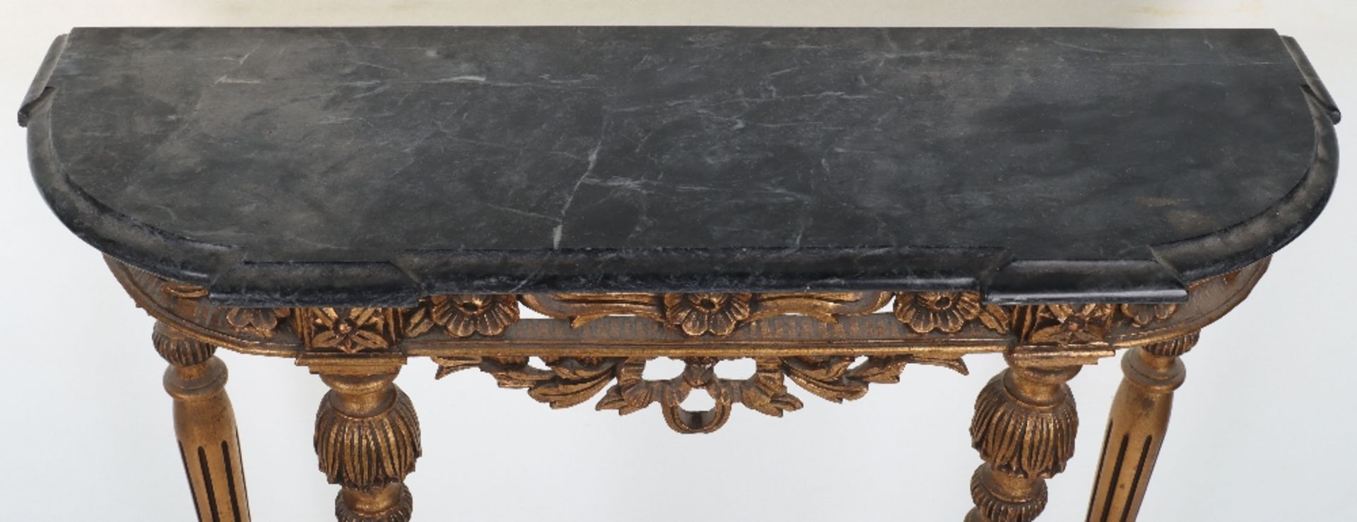 A French giltwood and marble top console table - Image 4 of 7