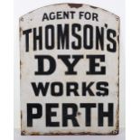 Agent for Thomson’s Dye Works Perth enamel double sided sign