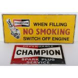 Champion Dependable Spark Plug Service enamel sign