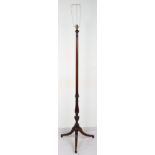 19th century mahogany torchere, converted to standard lamp