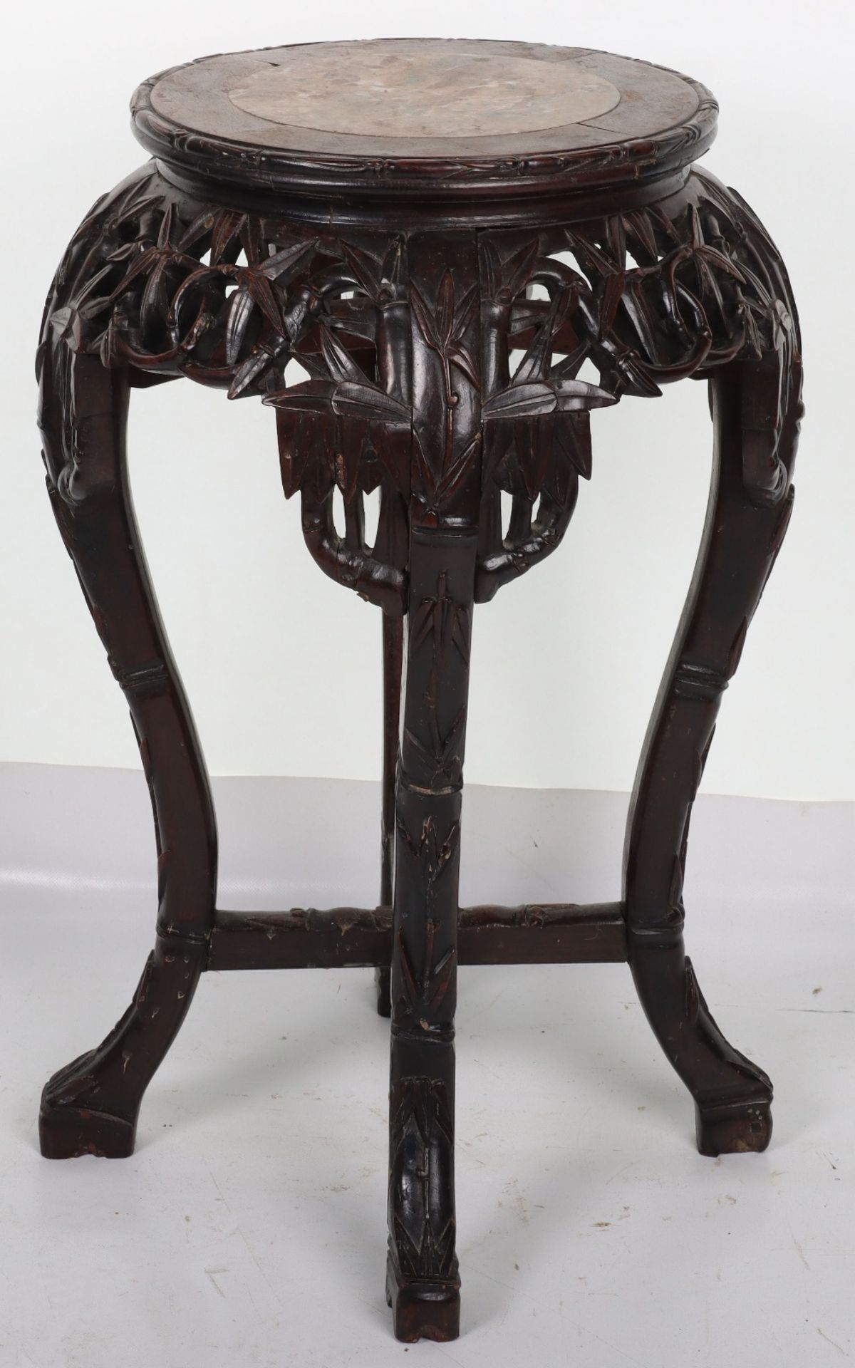 A Chinese Hongmu hardwood and marble side table - Bild 5 aus 8