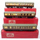 Three Hornby Dublo 00 Gauge 2-Rail Boxed Super Detail Coaches