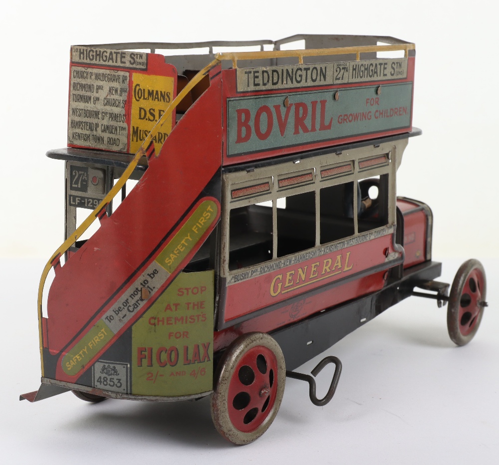 A Rare Burnett Clockwork B Type London General Double Decker Omnibus - Bild 4 aus 6