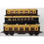 Three No.2 Hornby Series 0 gauge passenger coaches