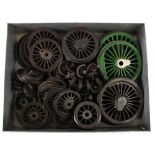 Collection of cast locomotive driving and bogie wheels