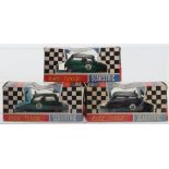 Three Boxed Scalextric Vintage C7 Rally Mini Coopers slot cars