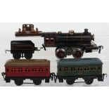 Kellerman electric 0-4-0 locomotive and coaches, 1920s