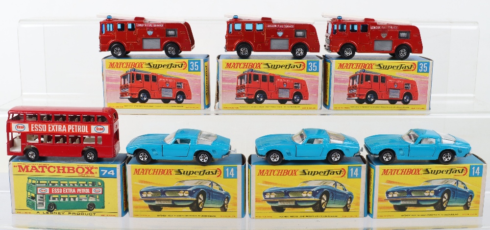 Seven Boxed Matchbox Lesney Superfast Models