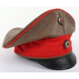 Very Rare WW1 German Officers Field Cap in Ersatz Oilskin Cloth