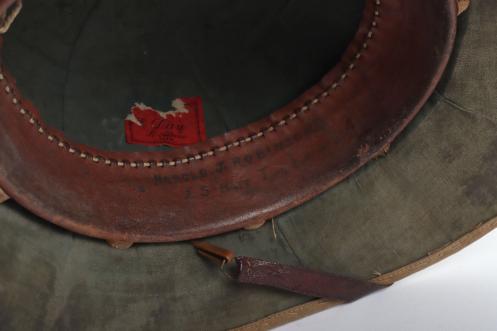 Great War 1918 British Foreign Service Wolseley Pattern Helmet Attributed to a Private in the 25th ( - Image 7 of 8