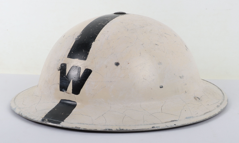 WW2 British Home Front Senior Wardens Steel Helmet - Image 4 of 8