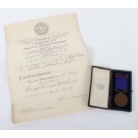 A Good Example of the Royal Humane Society Small Bronze Medal for a Successful Rescue at Cowes, Isle