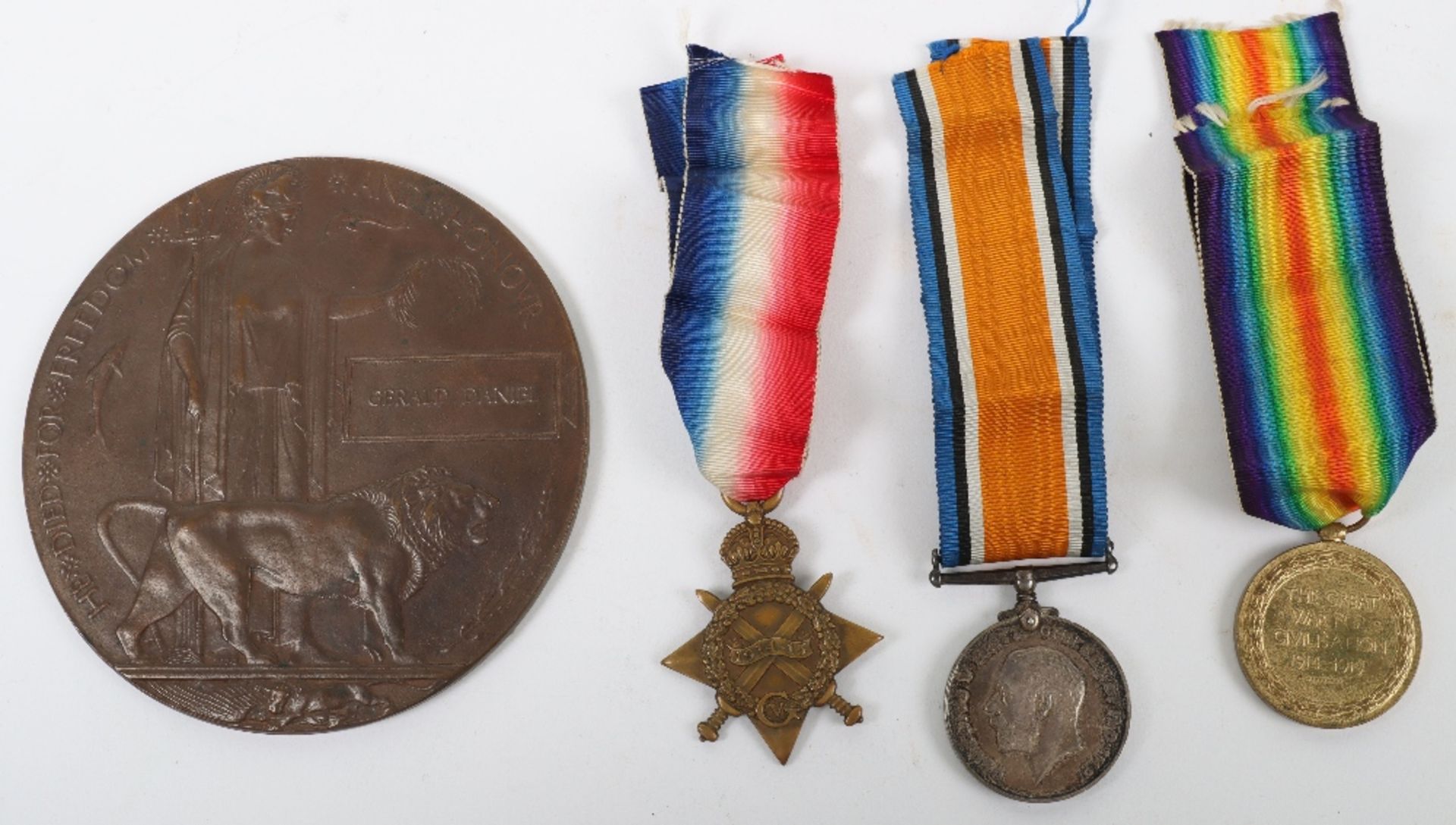 Great War Casualty Medal Trio and Memorial Plaque to a Private Who Was Missing Presumed Killed in Ac - Bild 2 aus 9