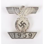 Third Reich 1939 Bar (Spange) to the Iron Cross 2nd Class by Wilhelm Deumer (L/11)