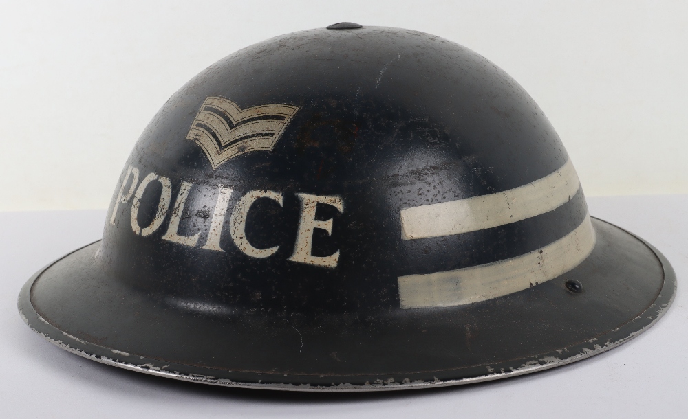 WW2 British Police Senior Sergeants Steel Helmet - Image 4 of 8