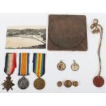 WW1 July 1916 Royal Fusiliers Killed in Action Medal Trio and Memorial Plaque Grouping