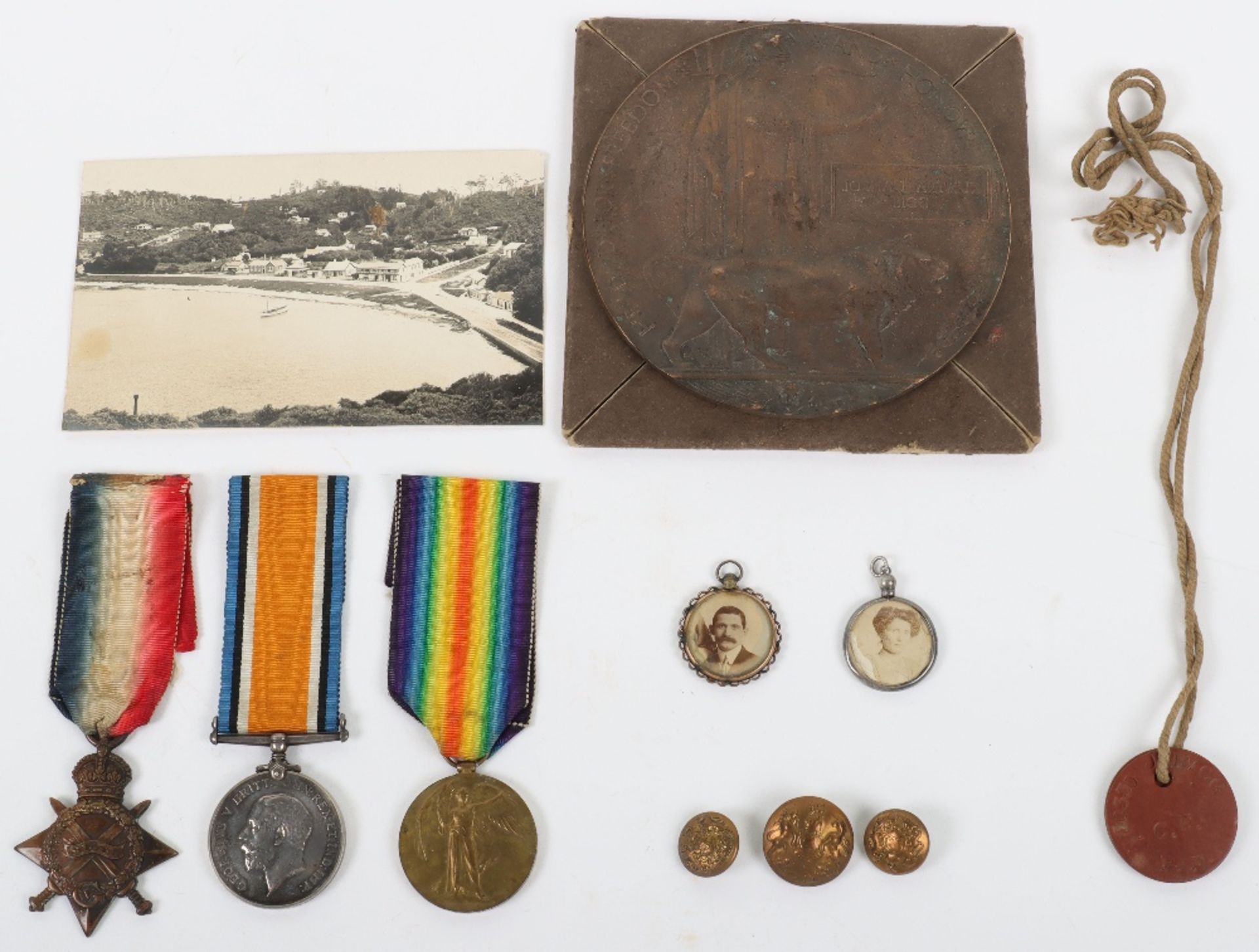 WW1 July 1916 Royal Fusiliers Killed in Action Medal Trio and Memorial Plaque Grouping